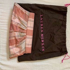 Lauren Merkin Orange Plaid Silk Clutch